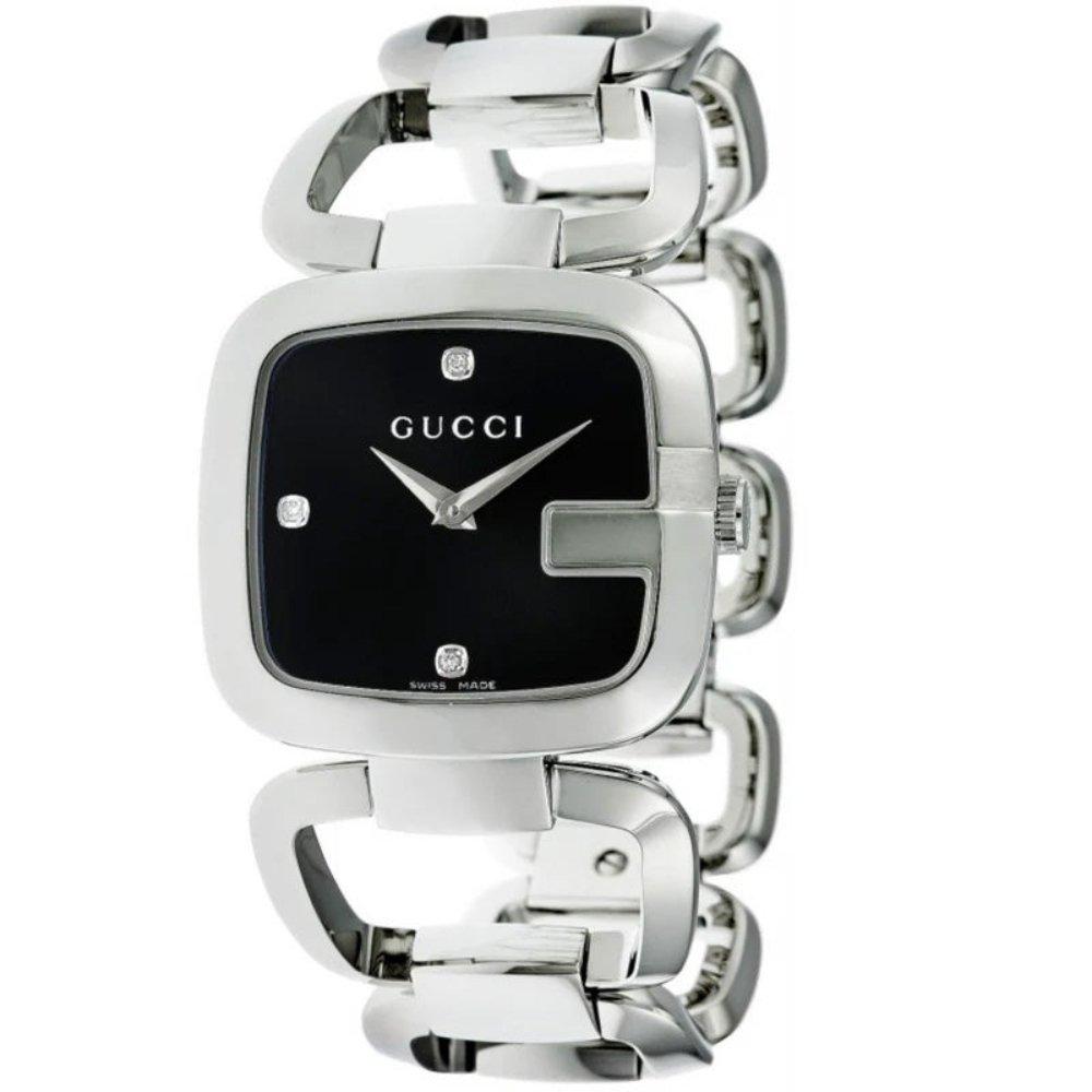 Gucci YA125406 G Diamonds Black Ladies Watch