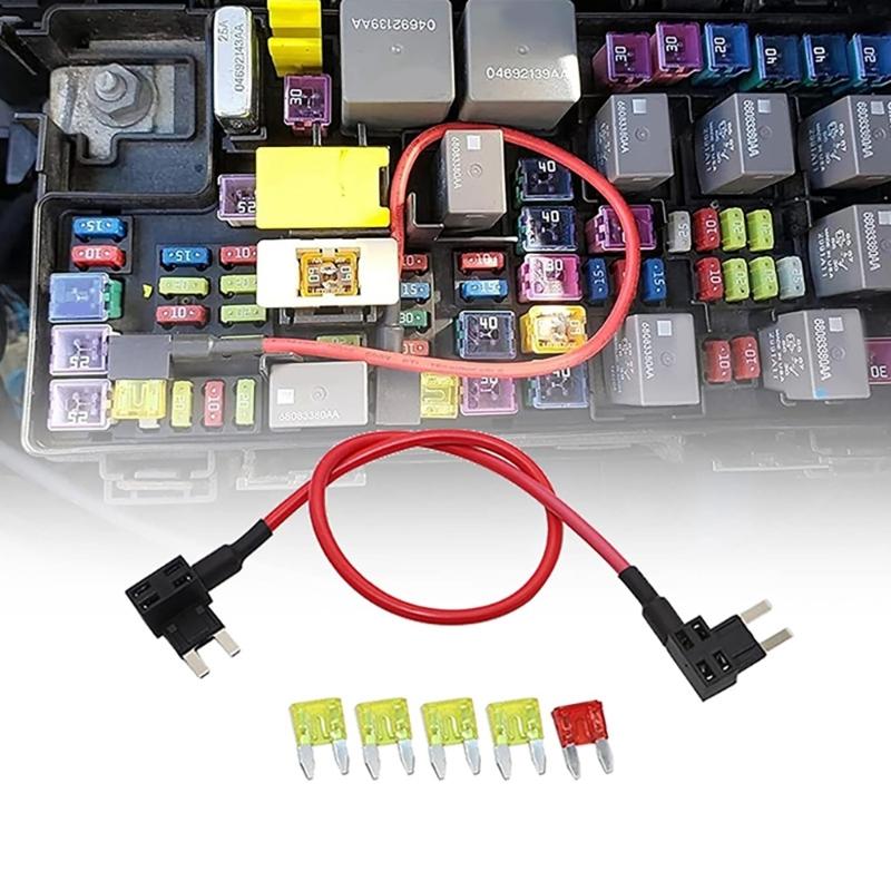 Double Head Fuses Adapter Power Tap for Vehicles Motorcycles Equipment with Easy Installation and Durablity Insulation