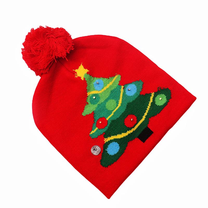 LED Light-Up Knitted Christmas Hat for Adults & Kids - Festive Party Accessory