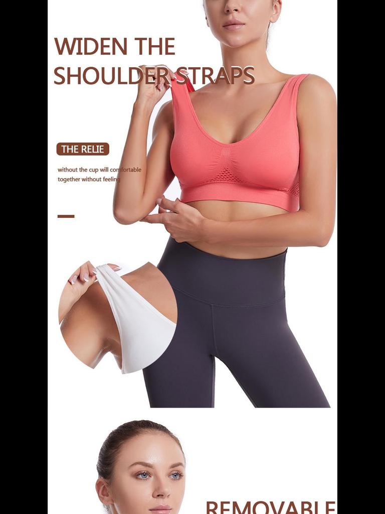 Дышащий спортивный бюстгальтер с полой спиной: Бюстгальтер для йоги Cross-Border без стального кольца