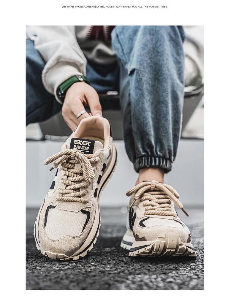 2025 Мужские Модные Легкие Кожаные Кроссовки Папы – Универсальная Повседневная Спортивная Обувь