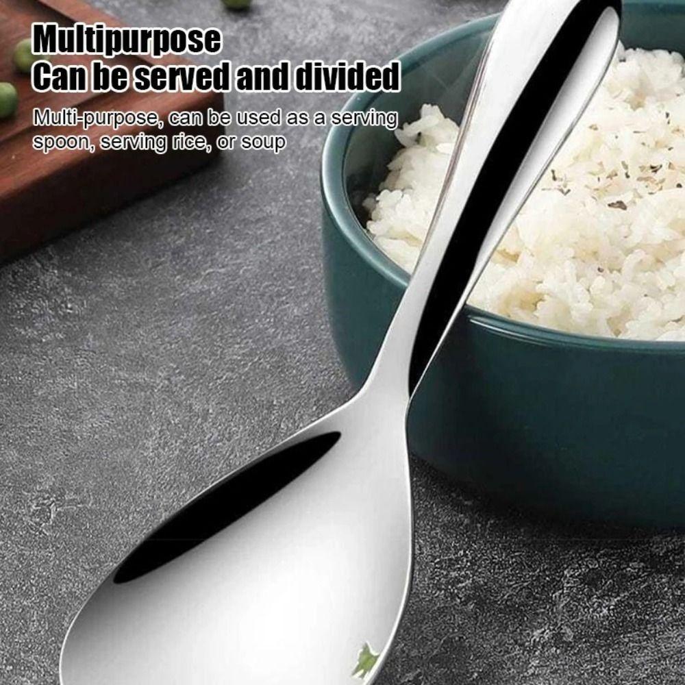 Household Non-stick Rice Spoon Stainless Steel Rice Spoon Easy to Clean Canteen Serving spoon