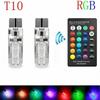2X RGB LED Габаритные огни T10 для автомобильных ламп Лампа 6 Супер Цветных SMD Чипов Изменение Цвета Пульт Дистанционного Управления Aotu Лампа 12В 24В