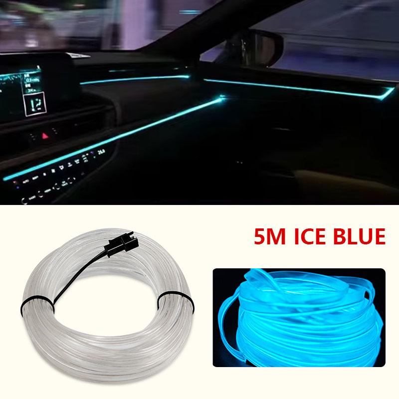 5M Car Interior Led Decorative Lamp EL Wiring Neon Strip Cold Light Wire For Auto DIY Flexible Ambient Light USB Atmosphere Lamp