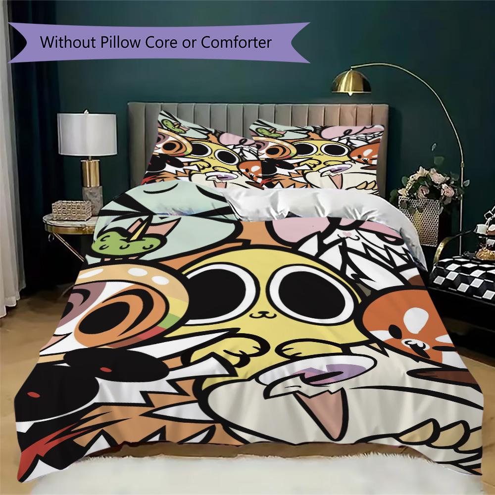 Cartoon graphic Pattern Bedding,Quilt Set Quilt Cover Pillowcase Home Birthday Gift (1*duvet cover+2*pillowcase,without core)XSJT0917374