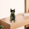 Dog Statue with Glasses Animal Figurine Artwork Creative Design Desktop Ornament Resin Sculpture for