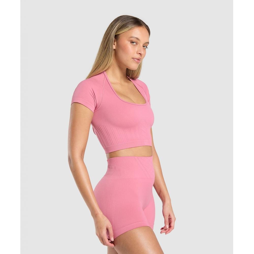 Gymshark Корсет бесшовный укороченный топ Sunset Pink B3c4w Kcll