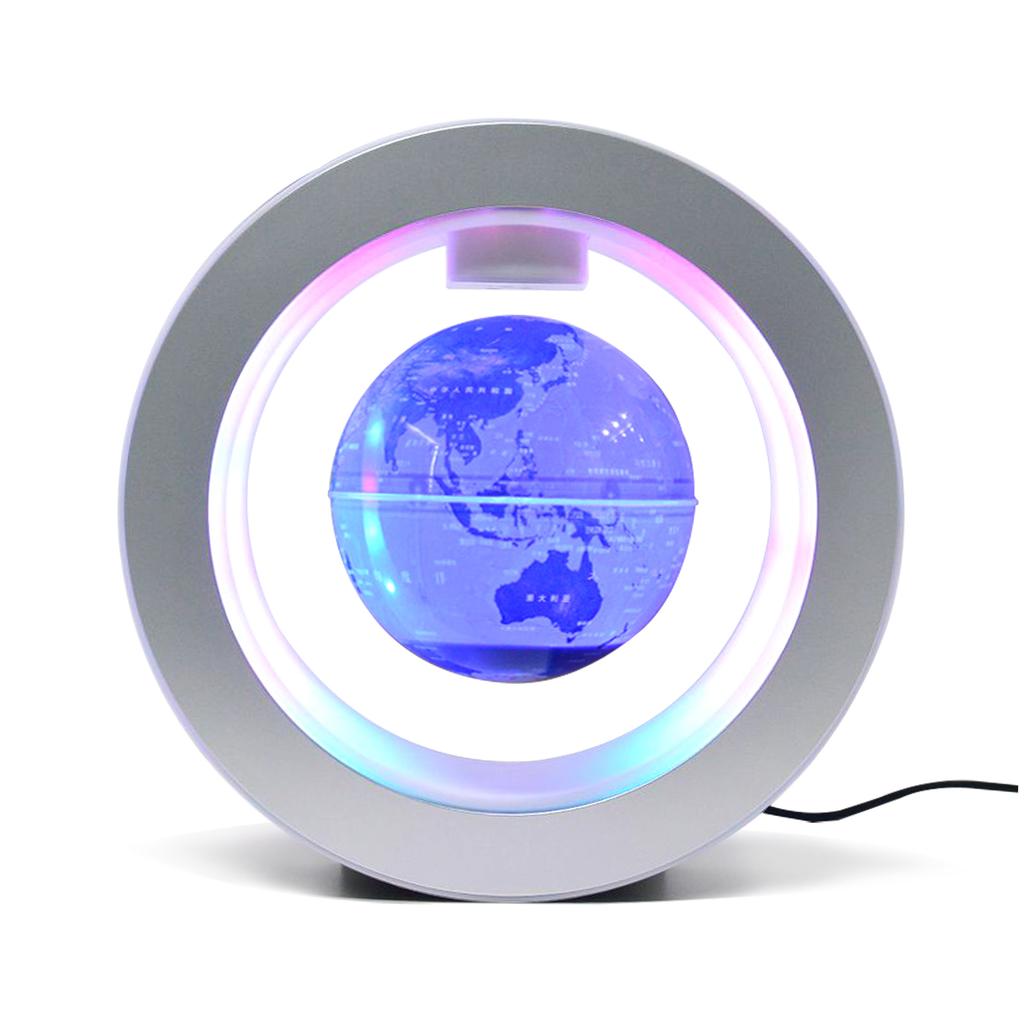 Floating Globe 4 Inch Magnetic Levitation Rotating World Map with LED Base for Children Home Desk Decoration