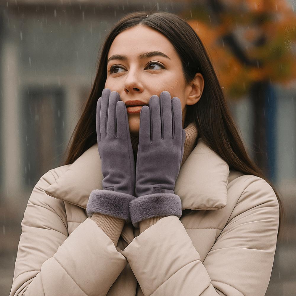 Full Fingers Mittens Soft Women Winter Gloves Fashion Suede Gloves Skiing