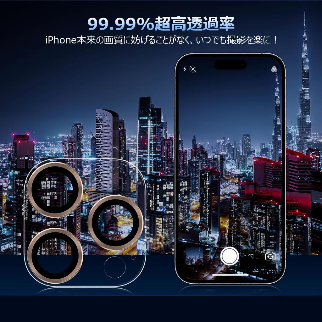 Podick Camera Cover for iPhone 16 Pro Max Camera Film Transparent Base Full Protection 9H Tempered Glass Scratch Resistant Lens Protection Shockproof