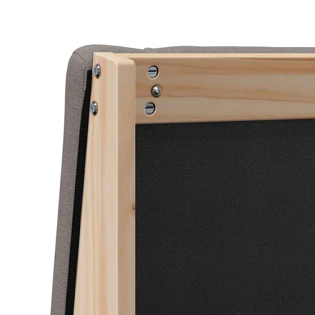 Upholstered Headboard Taupe 120 cm Solid Pine Wood