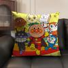Cartoon AAnpanman Cute Cushion Cover Natural Linen Organic Fabric DoubleSided Printing Sofa Home Decor Gift Pillow Case