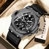 BINBOND Luxury Reloj Original Chnorograph Precise Quartz Watches For Men Real Leather Luminous Waterproof Durable Auto Date