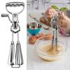 Stainless Steel Manual Egg Beater Mixer Dual Head Handheld Rotary Whisk Blender Ergonomic Handle Easy To Clean Store Versatile Kitchen Tool for
