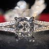 Кольца Huitan Cushion Cubic Zirconia для женщин, обручальные кольца Eternity Love, аксессуары, темперамент, элегантные женские украшения оптом