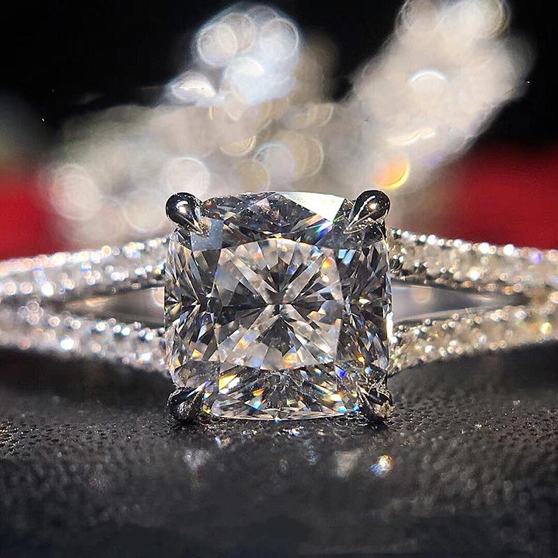 Кольца Huitan Cushion Cubic Zirconia для женщин, обручальные кольца Eternity Love, аксессуары, темперамент, элегантные женские украшения оптом
