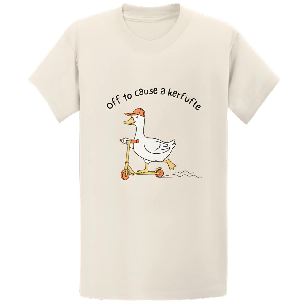 Gildan 5000 Off To Cause A Kerfuffle Goose T-Shirt - Funny Scooter Meme Gift Tee