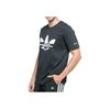 Adidas Originals Trefoil Классическая дышащая футболка с большим логотипом и короткими рукавами, мужские топы, черные H35647