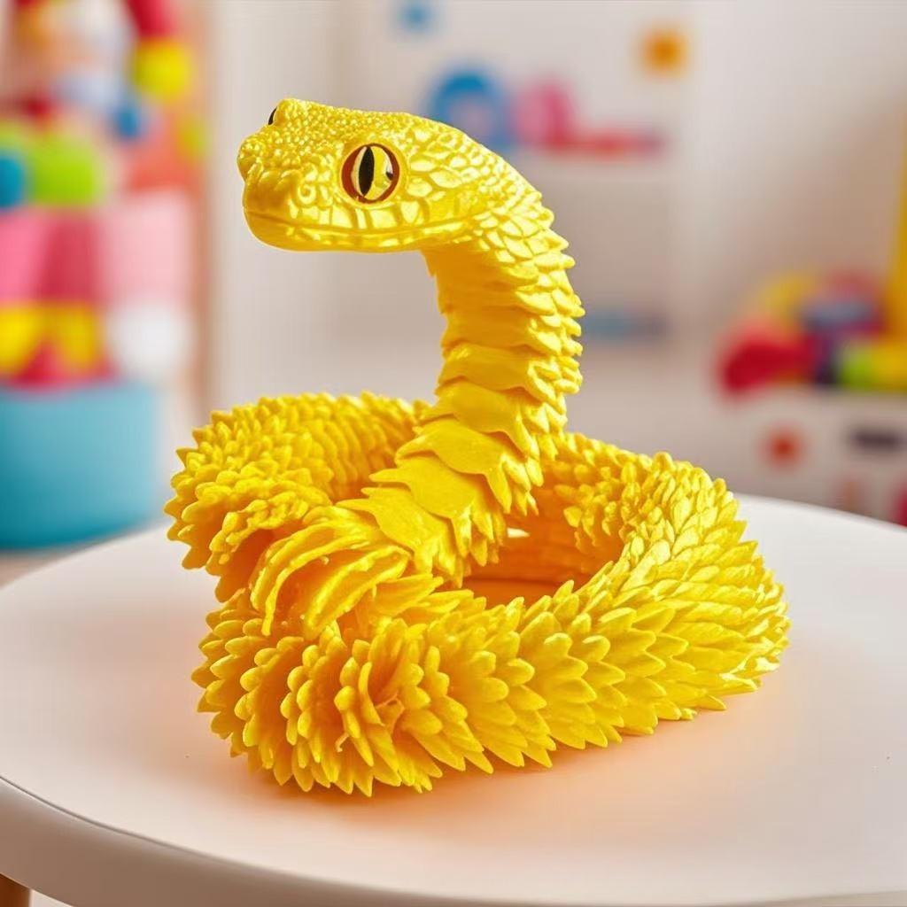 3D-печатная шарнирная игрушка-змея Гадюка-Дракон, статуэтка с подвижными суставами, украшение для дома, подарок, размер 30-60 см