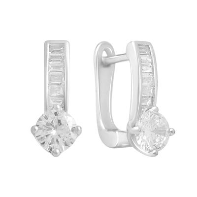Серебряные серьги с фианитами (2138778)