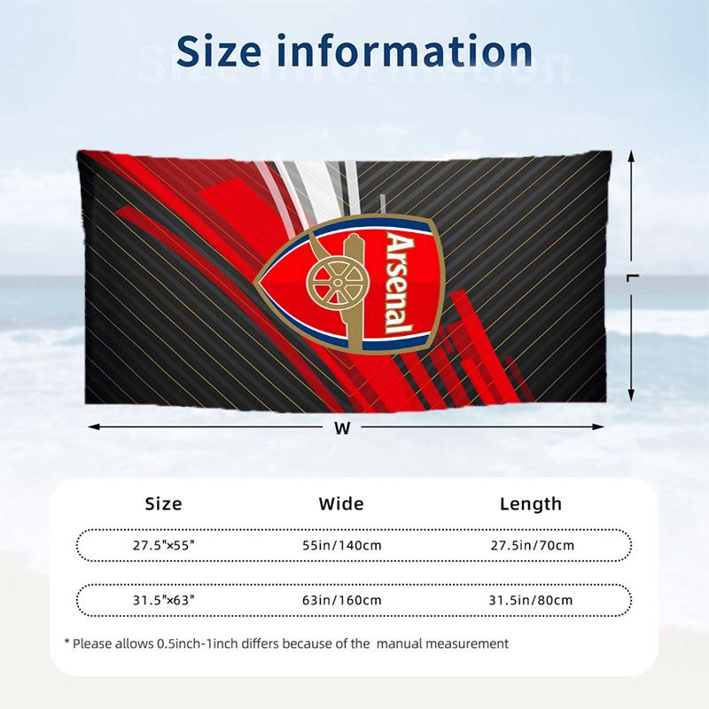 Arsenal F.C. Beach towels also serve as bath towels summer essential a musthave for the outdoors the beach and the pool