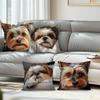 Home Decor Cute Yorkie Dog Faces Pillow Cover Design Pattern Cushion Cover Suitable for Sofa Bedroom Car Pillow Cover