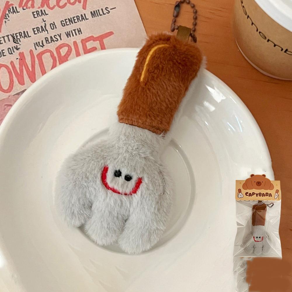 Croissant Capybara Pendant Decoration Plush Bread Key Chain Cute Bag Pendant Unisex