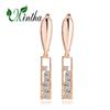 MINTHA Clip Earrings Trendy Fashion Jewelry Cubic Zirconia Long Drop Earrings For Women Rose Gold Color Earrings
