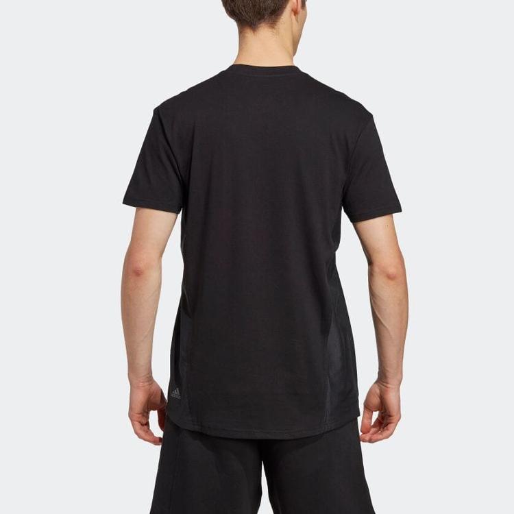 Adidas T Shirts Men's Black Crew Neck Moderate Straight Fit IC9723