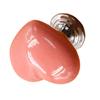 Heart Shape Ceramic Door Knob Drawer Cupboard Wardrobe Furniture Pull Handle (Red, S)