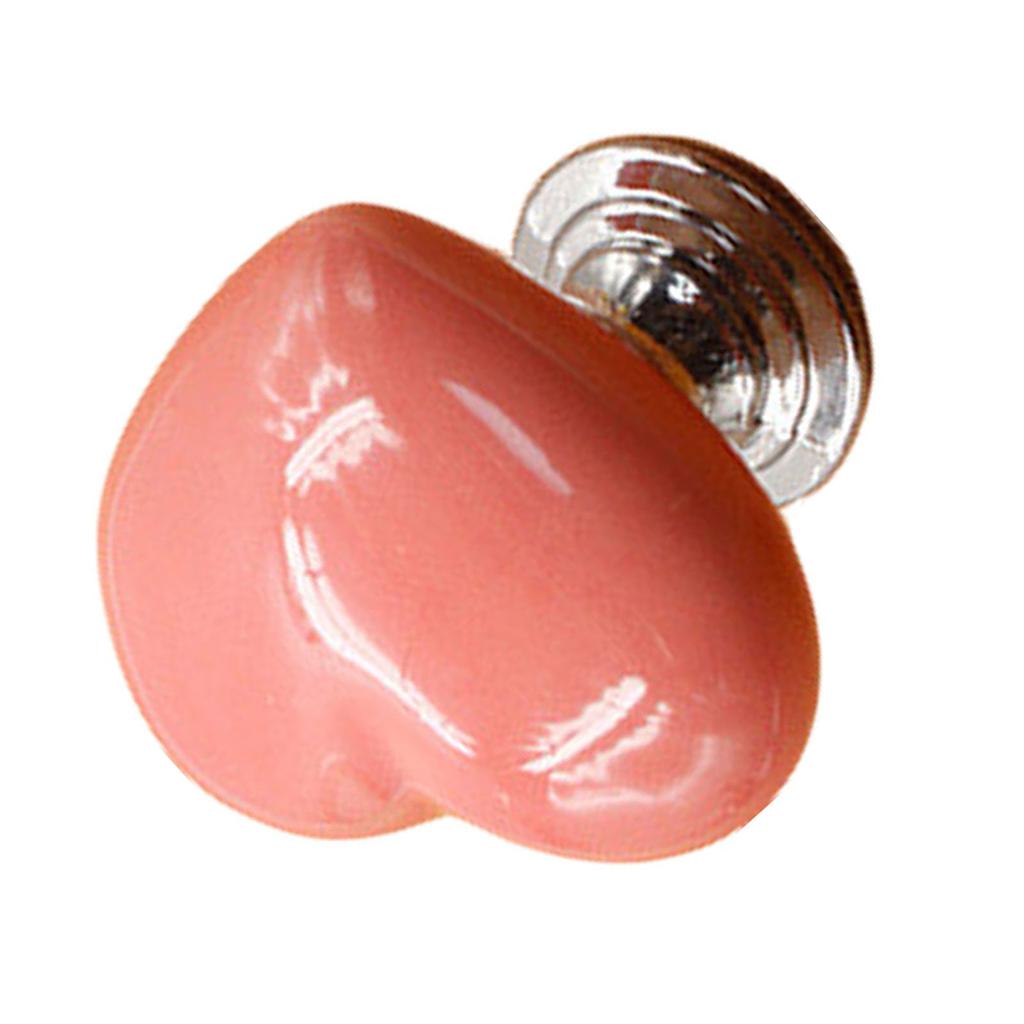 Heart Shape Ceramic Door Knob Drawer Cupboard Wardrobe Furniture Pull Handle (Red, S)