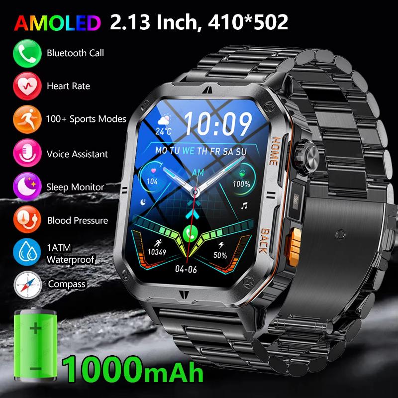 2025 New 1000mAh Battery, High-Definition AMOLED Screen, IP68 Waterproof And Bluetooth Call Are Suitable For Android Smartwatches