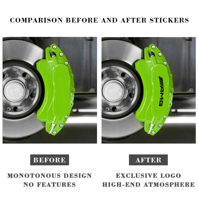 AAVR1 6pcs Car Brake Caliper Sticker For AMG Mercedes Benz W212 W213 W205 AMG W177 W247 W176 GLA GLC Modification Auto Accessorie