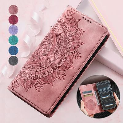 Роскошный тисненый откидной кожаный чехол для iPhone 17 16 15 14 13 12 11 Samsung S25 S24 S23 A56 A55 Сильный магнитный кошелек Слот для карт Зажим для денег Чехол для телефона