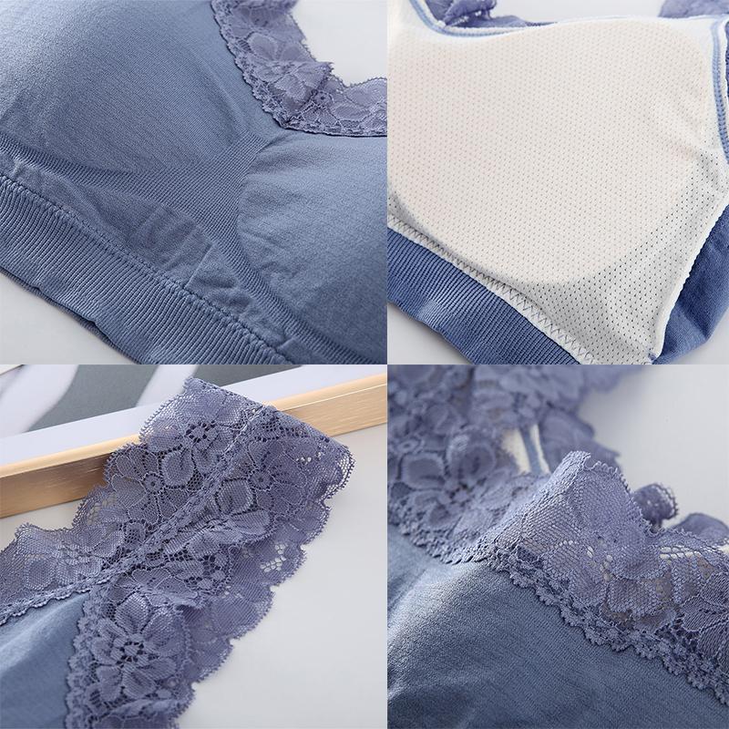 Women Fashion Lace Floral Edge Bralette Tops V-neck Sleeveless Tank Tops Crop Top Bra Ladies Camisole Vest Beauty Back Brassiere Femme