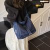 Casual Denim Tote Bag Women's 2025 New Trendy Fashion Versatile Large Capacity Shoulder Bag Retro Messenger Bag