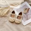 Девочка принцесса бант маленькие кожаные туфли 2025 весна и осень новые девочки иностранные универсальные одинарные туфли на мягкой подошве