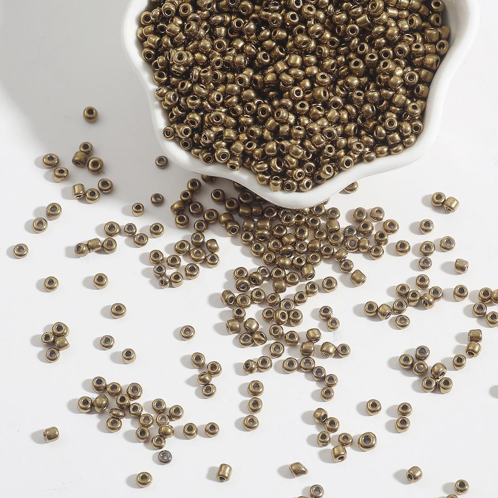 Metallic Color Glass Rice Beads Loose Beads Beading Accessories Handmade Diy Homemade Bracelet Strings Jewelry Materials Beads for Jewelry Making