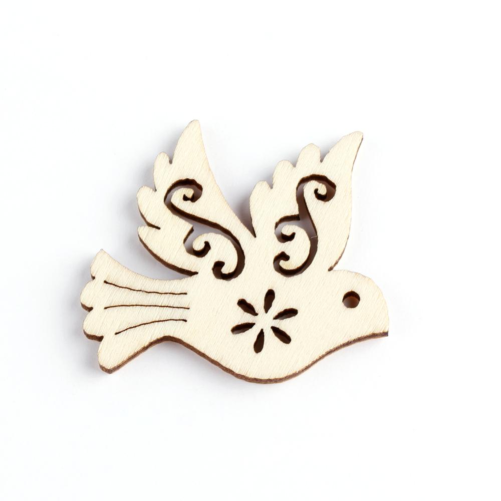 Arts Card Making Bird Decorative Peace Pigeon Wooden Natural Wood Embellishment Scrapbooking