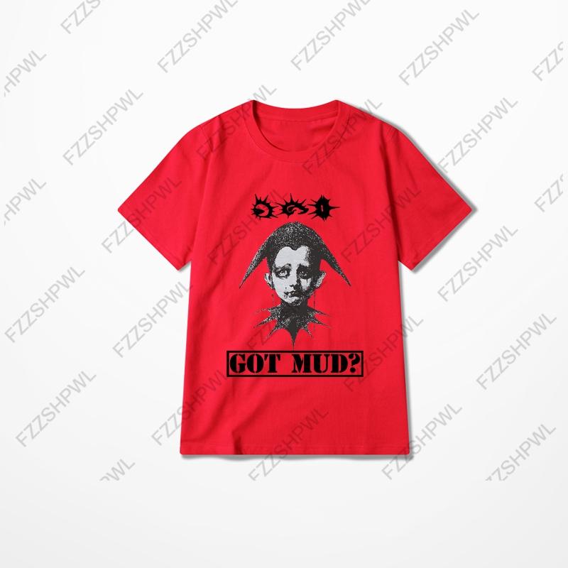 ONeck Aesthetics Graphic Print Rock Gothic Y2K Cotton Tshirt Vintage Hip Hop Tee Oversized Punk Short Sleeve Tshirt Fashion