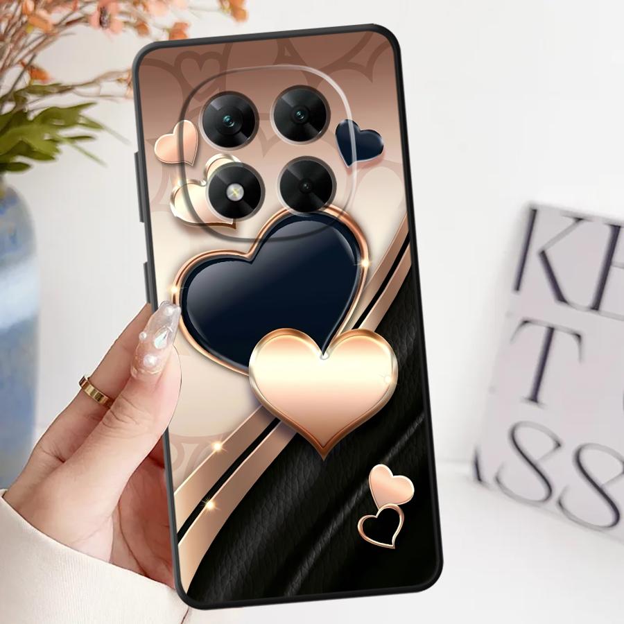 Чехол в форме сердца для Xiaomi Redmi Note 7 8 9S 10S 11s 9 10 11 12 Pro 12s 13 14 Pro Plus Черный Мягкий Чехол для Телефона