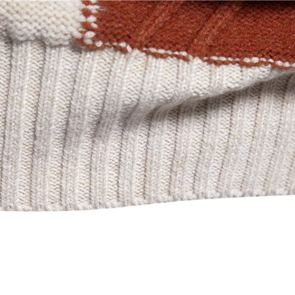 Fashion Leisure Long Sleeve Slim Fit Knitted Sweater Pullover Sweater