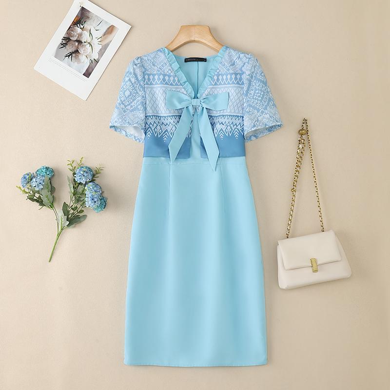 ZANZEA Женское платье с принтом, пэчворк, V-образным вырезом, летнее, повседневное, с коротким рукавом