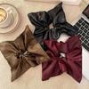 Korean Style Soft PU Scrunchies Elastic Retro Ponytail Holder Square Leather Hair Tie  Gifts