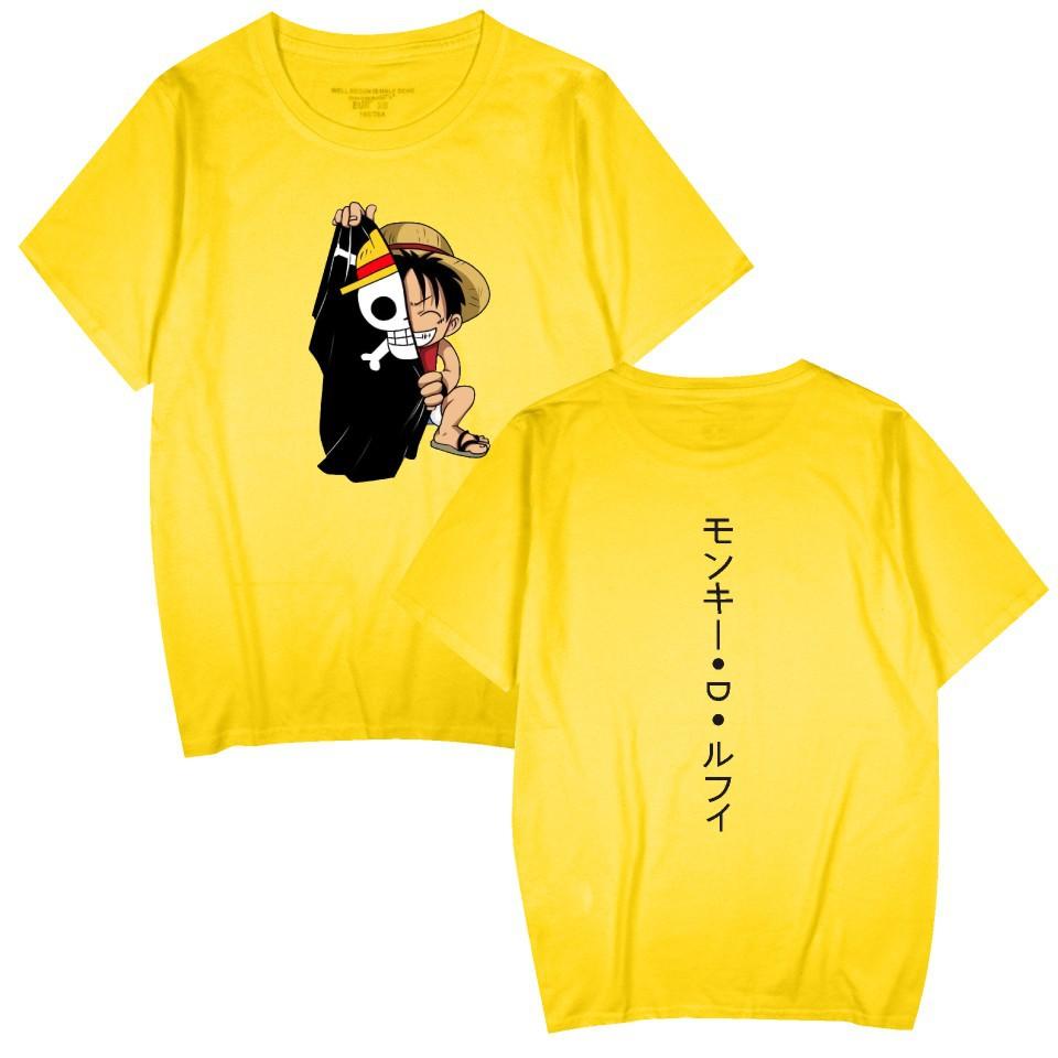 Футболки ONE PIECE С круглым вырезом С коротким рукавом Смешная одежда ONE PIECE Мультяшный принт Унисекс Футболка