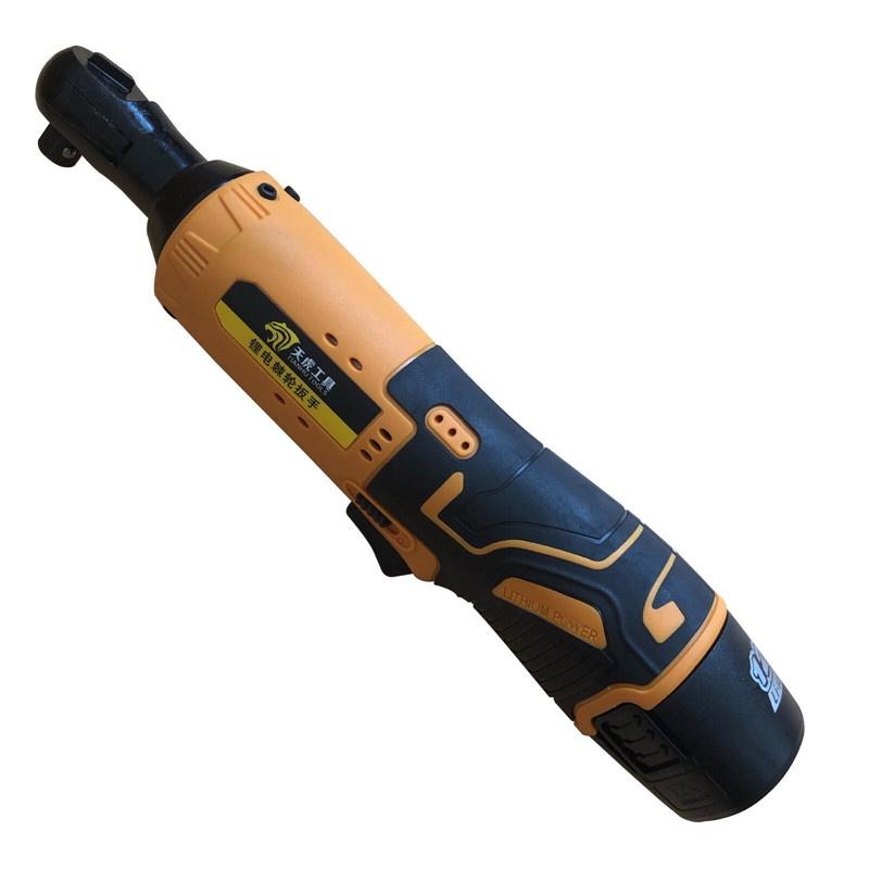 90° Electric Wrench Angle Drill Screwdriver 3/8'' 45NM Cordless Ratchet Wrench Scaffolding With 2 Lithium-Ion Battery 12V