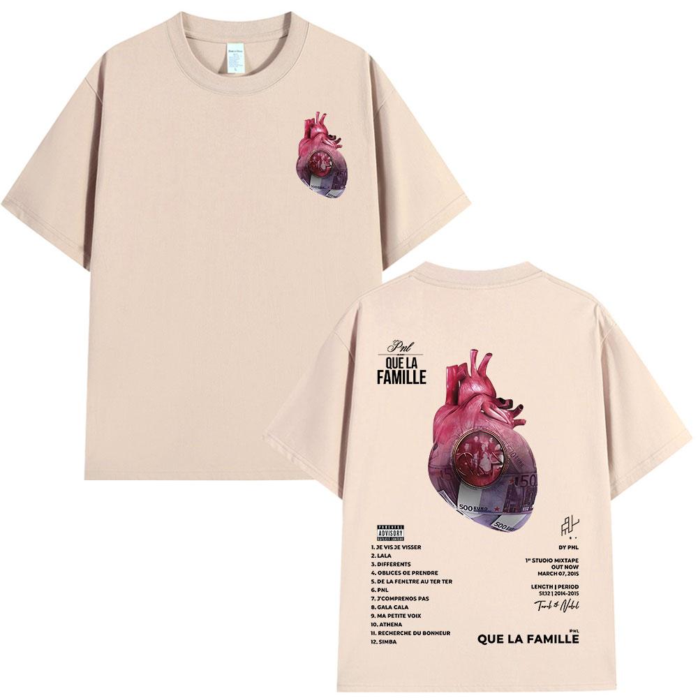 Французский рэпер PNL Que La Famille Le Monde Chico Альбом Футболка Мужская Женская Хип-хоп Мода Хлопковые Футболки с коротким рукавом Streetwear