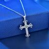 Fashion Trend Cross Diamond Pendant 45cm Women's Necklace S925 Sterling Silver Moissanite Jewelry Hip Hop Men's Necklace