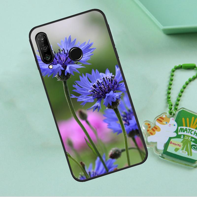 Синие васильки Дельфиниум Для Huawei Nova Y90 Y70 Y60 Y61 Y91 Y72 9 10 SE 12i 12s 11i 5T P60 Pro P20 P30 P40 Lite Чехол