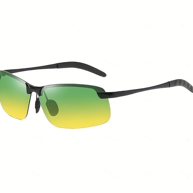 Набор из 3 шт. мужских очков для вождения с дневным и ночным видением - антибликовый дизайн с полуободковой оправой, удобный материал ПК